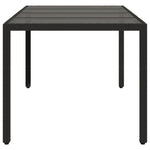 HKH Mesa de Jardim com Tampo de Vidro 190x90x75 Cm Vime Pe - Preto