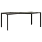 HKH Mesa de Jardim com Tampo de Vidro 190x90x75 Cm Vime Pe - Preto