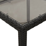 HKH Mesa de Jardim com Tampo de Vidro 190x90x75 Cm Vime Pe - Preto