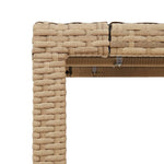 HKH Mesa de Jardim com Tampo de Vidro 190x90x75 Cm Vime Pe - Bege