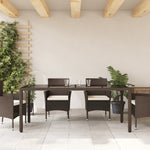 HKH Mesa de Jardim com Tampo de Vidro 190x90x75 Cm Vime Pe Castanho - Marrom