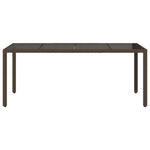 HKH Mesa de Jardim com Tampo de Vidro 190x90x75 Cm Vime Pe Castanho - Marrom