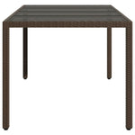 HKH Mesa de Jardim com Tampo de Vidro 190x90x75 Cm Vime Pe Castanho - Marrom