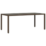 HKH Mesa de Jardim com Tampo de Vidro 190x90x75 Cm Vime Pe Castanho - Marrom