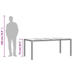HKH Mesa de Jardim com Tampo de Vidro 190x90x75 Cm Vime Pe Castanho - Marrom