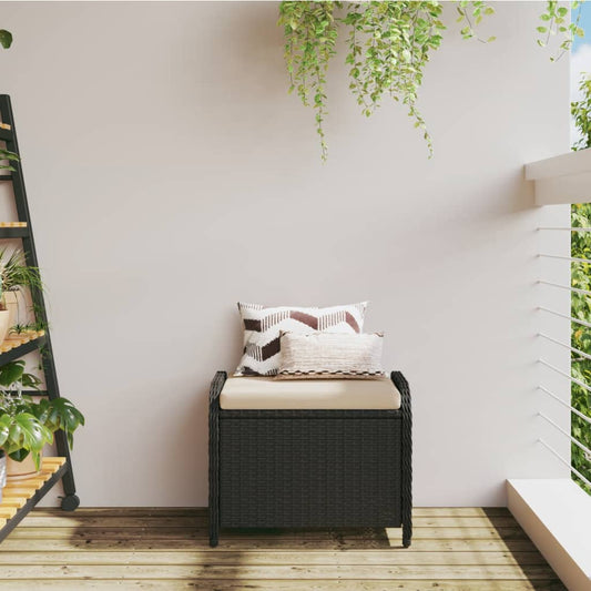HKH Banco de Jardim com Almofadão 58x46x46 Cm Vime Pe - Preto