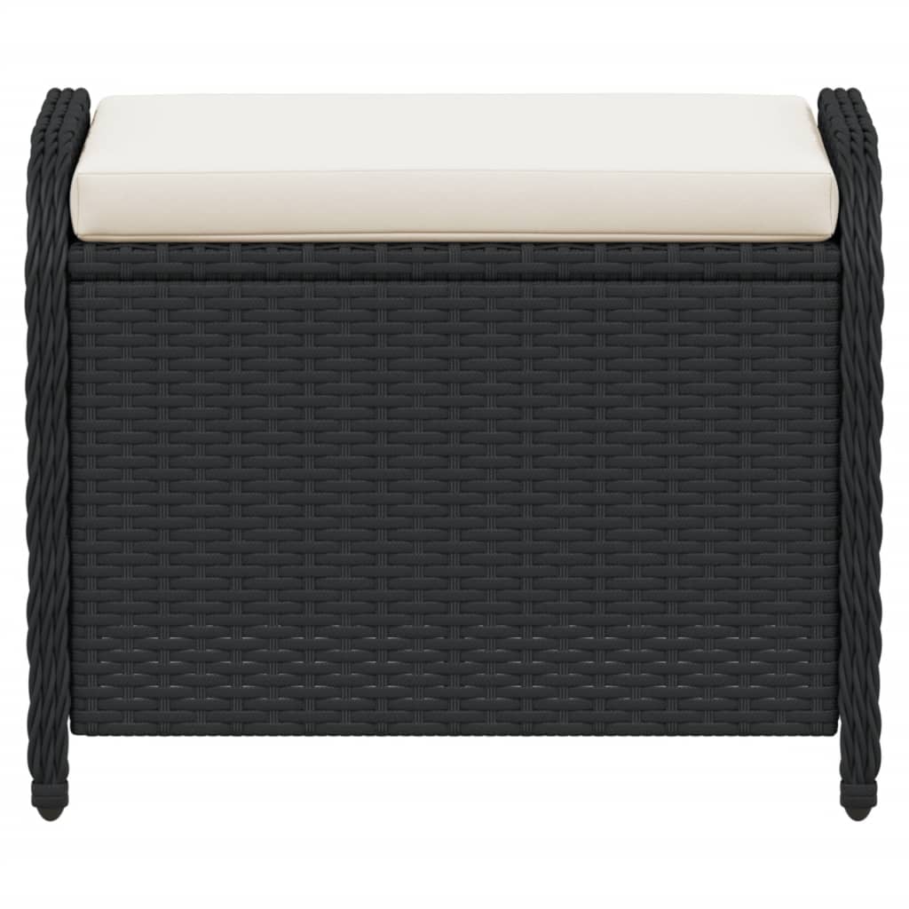 HKH Banco de Jardim com Almofadão 58x46x46 Cm Vime Pe - Preto
