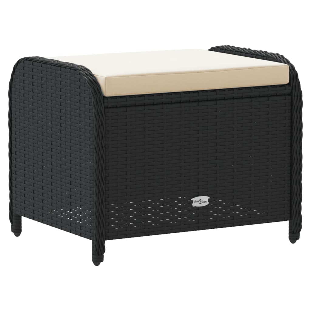 HKH Banco de Jardim com Almofadão 58x46x46 Cm Vime Pe - Preto