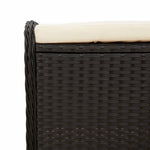 HKH Banco de Jardim com Almofadão 58x46x46 Cm Vime Pe - Preto