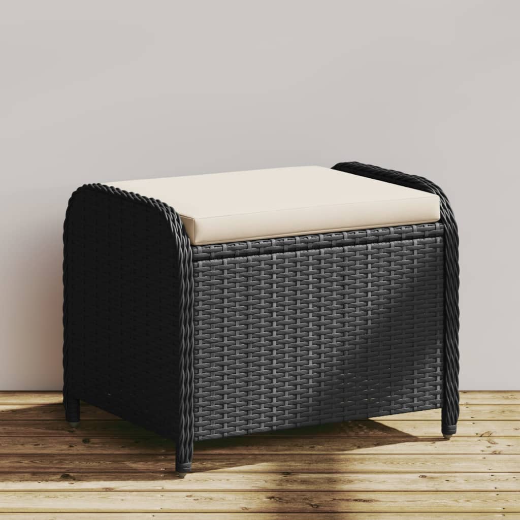 HKH Banco de Jardim com Almofadão 58x46x46 Cm Vime Pe - Preto