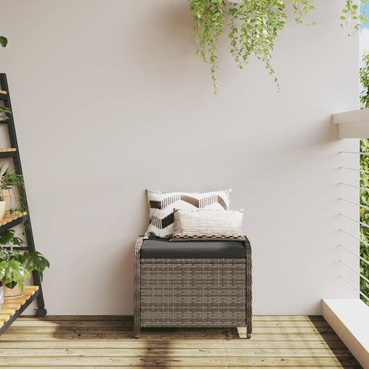 HKH Banco de Jardim com Almofadão 58x46x46 Cm Vime Pe - Cinzento