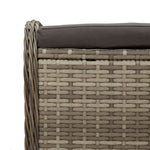 HKH Banco de Jardín con Cojín 58x46x46 Cm Mimbre Pe - Gris
