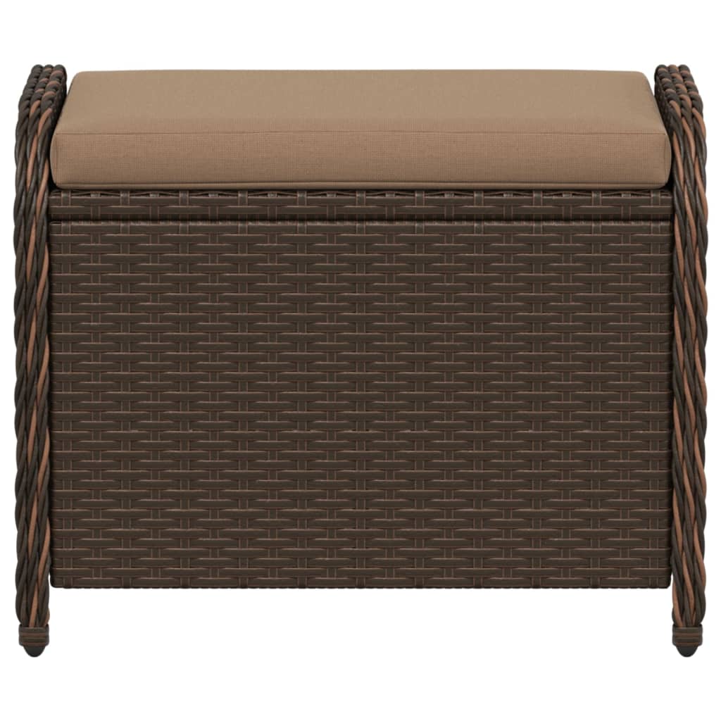 HKH Banco de Jardim com Almofadão 58x46x46 Cm Vime Pe Castanho - Marrom