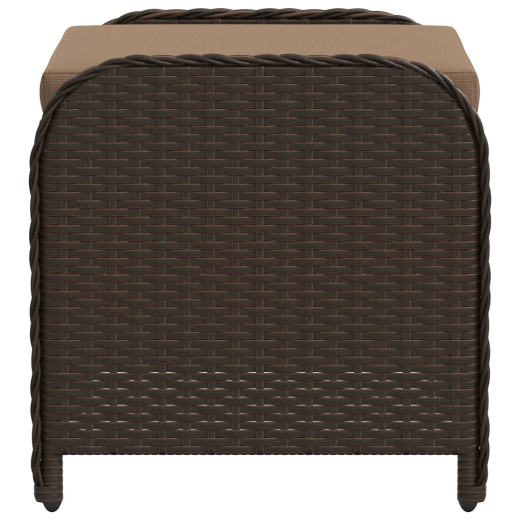 HKH Banco de Jardim com Almofadão 58x46x46 Cm Vime Pe Castanho - Marrom