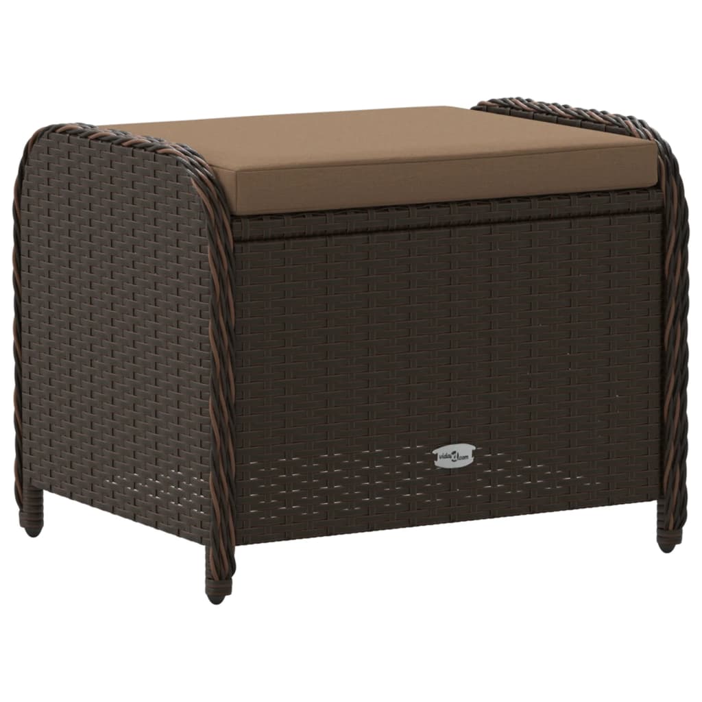 HKH Banco de Jardim com Almofadão 58x46x46 Cm Vime Pe Castanho - Marrom