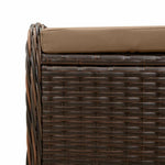 HKH Banco de Jardim com Almofadão 58x46x46 Cm Vime Pe Castanho - Marrom