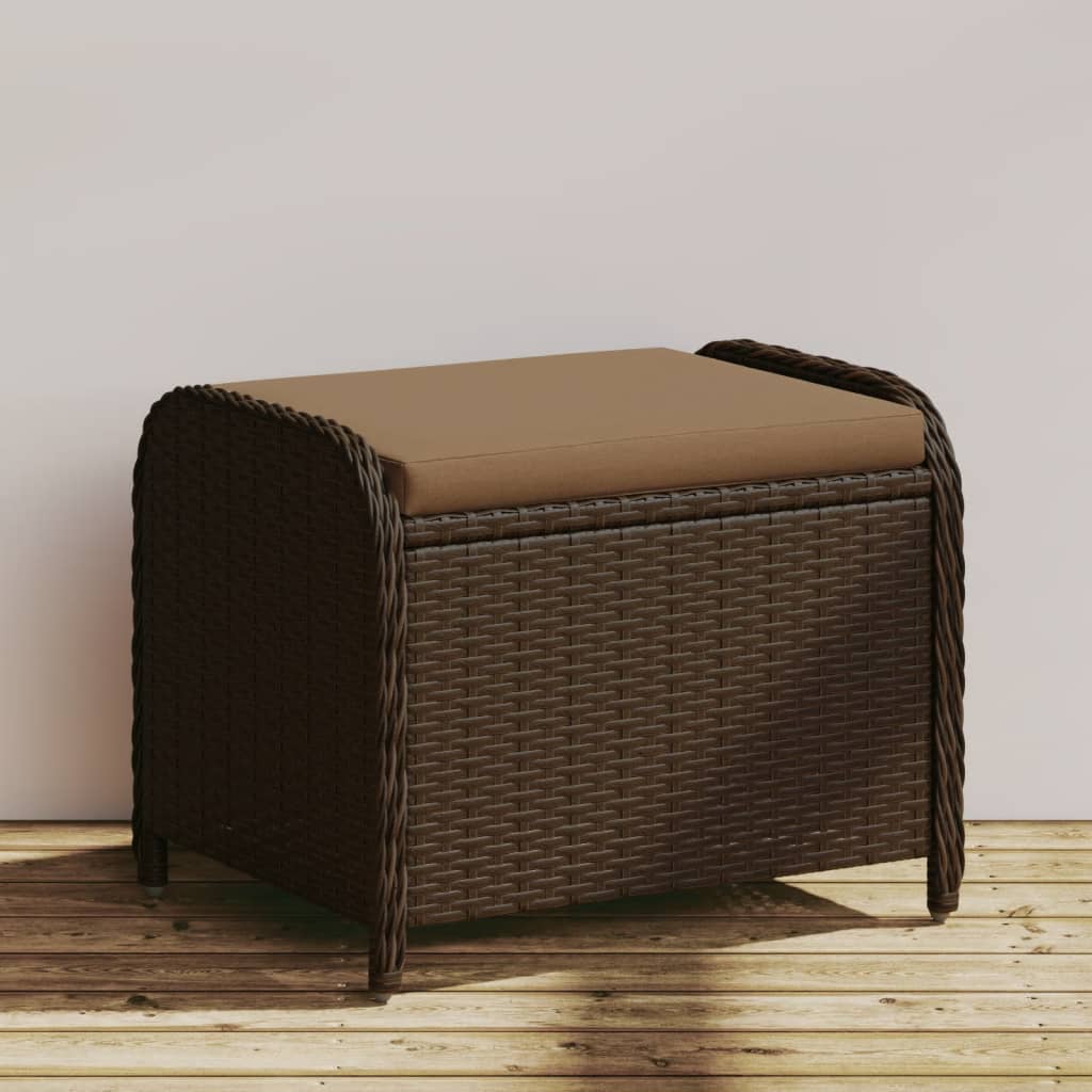 HKH Banco de Jardim com Almofadão 58x46x46 Cm Vime Pe Castanho - Marrom