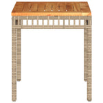 HKH Mesa de Jardim 38x38x42 Cm Vime Pe/acácia Mistura de S - Bege