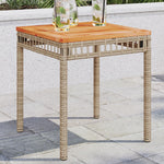 HKH Mesa de Jardim 38x38x42 Cm Vime Pe/acácia Mistura de S - Bege