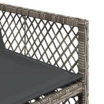 HKH 5 Pcs Conjunto de Jantar P/ Jardim C/ Almofadões Vime Pe Cinza - Cinzento
