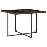 HKH 5 Pcs Conjunto Jantar P/ Jardim C/ Almofadões Vime Pe Castanho - Marrom