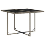 HKH 5 Pcs Conjunto de Jantar P/ Jardim C/ Almofadões Vime Pe Cinza - Cinzeto