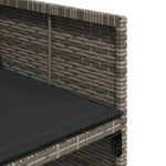 HKH 5 Pcs Conjunto de Jantar P/ Jardim C/ Almofadões Vime Pe Cinza - Cinzeto