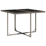 HKH 5 Pcs Conjunto de Jantar P/ Jardim C/ Almofadões Vime Pe Cinza - Cinzeto