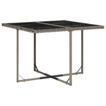 HKH 5 Pcs Conjunto de Jantar P/ Jardim C/ Almofadões Vime Pe Cinza - Cinzeto