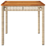 HKH Mesa de Jardín de Mimbre y Madera de Acacia - Beige