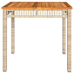HKH Mesa de Jardín de Mimbre y Madera de Acacia - Beige