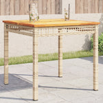 HKH Mesa de Jardín de Mimbre y Madera de Acacia - Beige