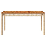 HKH Mesa de Jardín de Mimbre y Madera de Acacia - Beige