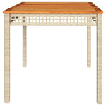 HKH Mesa de Jardín de Mimbre y Madera de Acacia - Beige
