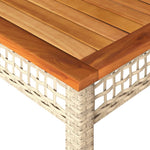 HKH Mesa de Jardín de Mimbre y Madera de Acacia - Beige