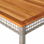 Mesa de Jardín HKH de Ratán y Madera de Acacia - Gris