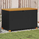 HKH Caixa Arrumação Jardim Vime Pe/acácia Maciça - Preto