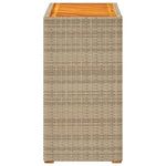 HKH Mesa Auxiliar de Jardín con Tablero de Madera y Base de Mimbre - Beige