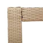 HKH Mesa Auxiliar de Jardín con Tablero de Madera y Base de Mimbre - Beige