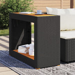 HKH Mesa de Jardim com Tampo de Madeira Vime Pe - Preto