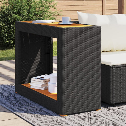 HKH Mesa de Jardim com Tampo de Madeira Vime Pe - Preto