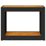HKH Mesa de Jardim com Tampo de Madeira Vime Pe - Preto