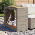 HKH Mesa Auxiliar Jardín C/ Tapa Madera Mimbre Pie - Gris