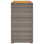HKH Mesa Auxiliar Jardín C/ Tapa Madera Mimbre Pie - Gris