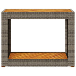 HKH Mesa Auxiliar Jardín C/ Tapa Madera Mimbre Pie - Gris