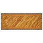 HKH Mesa Auxiliar Jardín C/ Tapa Madera Mimbre Pie - Gris