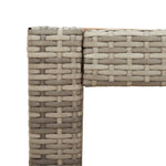 HKH Mesa Auxiliar Jardín C/ Tapa Madera Mimbre Pie - Gris