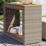 HKH Mesa Auxiliar Jardín C/ Tapa Madera Mimbre Pie - Gris