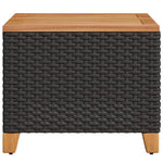 HKH Mesa de Jardim 45x45x37 Cm Vime Pe e Madeira de Acácia - Preto