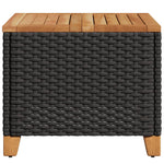 HKH Mesa de Jardim 45x45x37 Cm Vime Pe e Madeira de Acácia - Preto